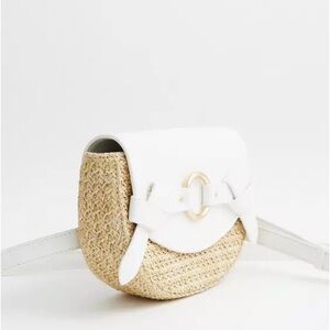 Torrid Tan and White Crossbody Bag with Woven Design